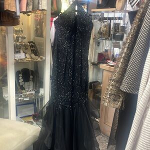 Jovani black sequins gown size 4